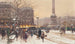 Figuren in de sneeuw, Place de la Concorde, Parijs - Eugène Galien-Laloue — weergave van het kunstwerk