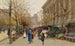 Bloemenmarkt La Madeleine - Eugène Galien-Laloue — weergave van het kunstwerk