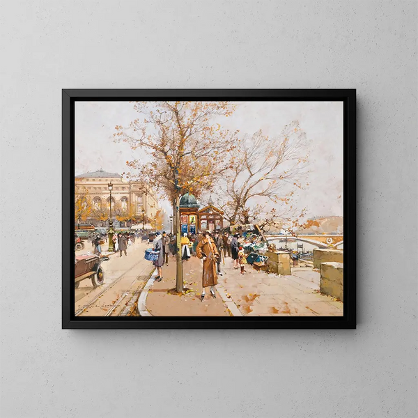 La Place du Châtelet, Parijs - Eugène Galien-Laloue — ingelijst kunstwerk aan de muur
