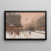 van het grote boulevard onder de sneeuw - Eugène Galien-Laloue — ingelijst kunstwerk aan de muur