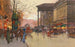 Parijs, de boulevard de la Madeleine 's avonds - Eugène Galien-Laloue — weergave van het kunstwerk