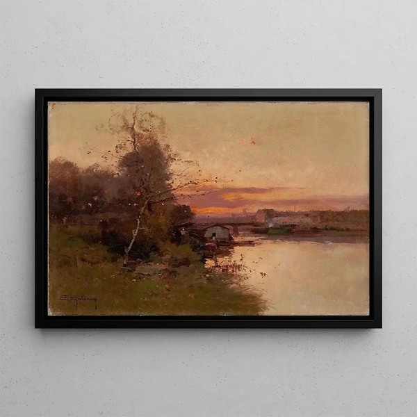 Eugne GalienLaloue - River at Sunset.webp