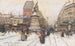 La place de Clichy sous la neige, Parijs - Eugène Galien-Laloue — weergave van het kunstwerk