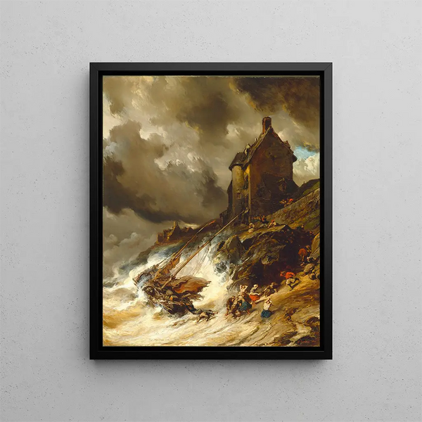 L'Épave - Eugène Isabey — framed artwork on a wall