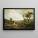 Landschap met glooiende heuvels en vee dat naar de velden gaat - Eugène Joseph Verboeckhoven — ingelijst kunstwerk aan de muur
