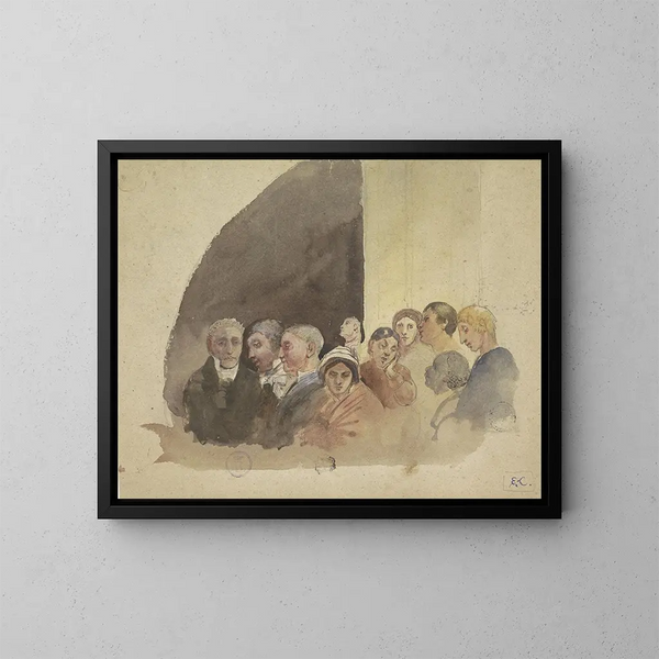 Spectators Bored During a Public Performance - Eugène Laermans — framed artwork on a wall