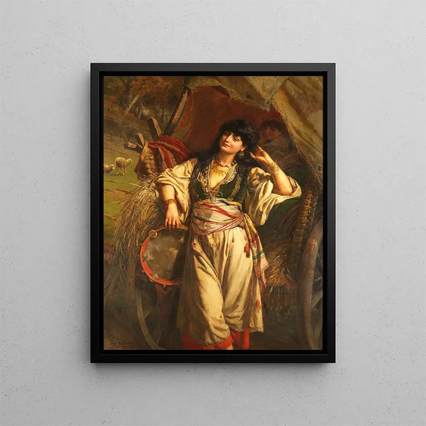 A Halt of Gypsies - Eugène Siberdt — framed artwork on a wall