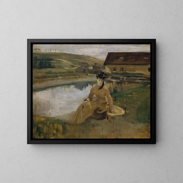 By the water's edge - Eva Gonzalès — framed artwork on a wall