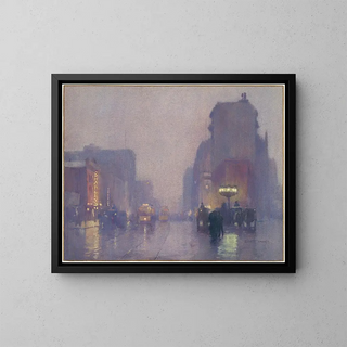 Everett L Warner - Broadway on a Rainy Evening.webp