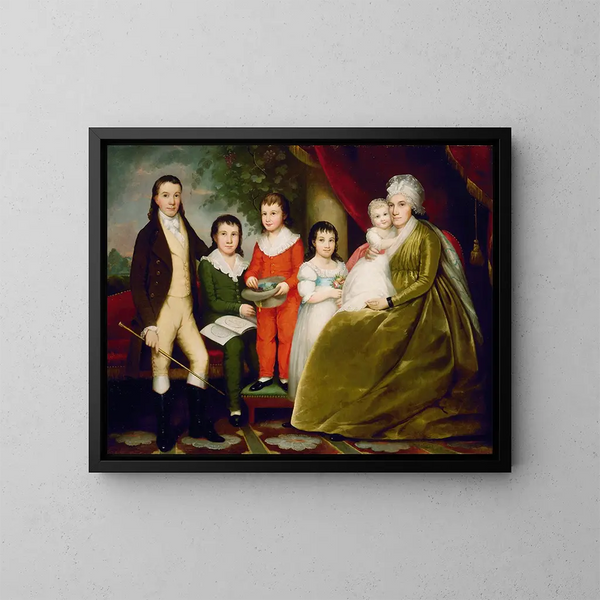 Madame Noah Smith et sa famille - Ezra Ames — framed artwork on a wall