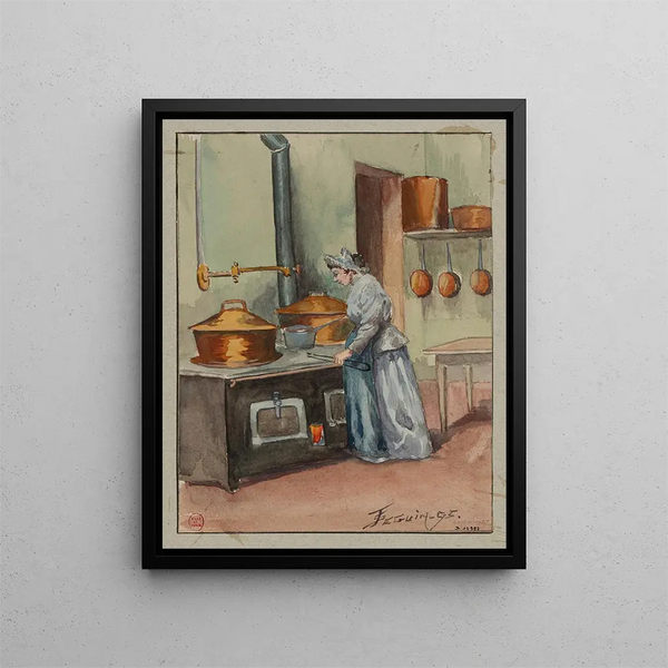Refuge Pauline Roland rue Fessart La cuisine - F. Seguin — framed artwork on a wall