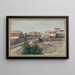 Bird's-eye view painting of the location of Vaugirard slaughterhouses taken from impasse Carlier - F. Seguin — framed artwork on a wall