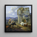 Roman shepherd family with their flock - Johann Heinrich Roos — framed artwork on a wall