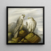 Peregrine Falcons on a rocky ledge - Joseph Wolf — wall display of the artwork