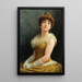 Een elegante dame in een gele jurk - Fausto Zonaro — ingelijst kunstwerk aan de muur
