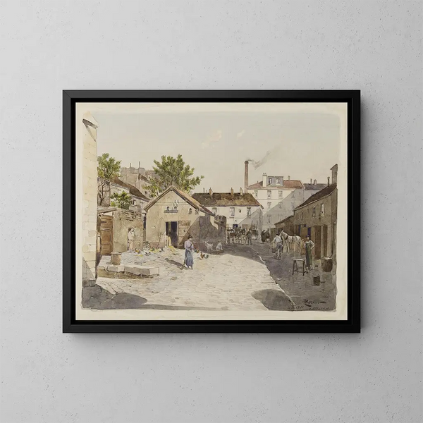 Cour de ferme, 10 rue de l'Épée de Bois - Fédor Hoffbauer — framed artwork on a wall