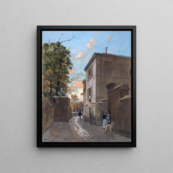 Pavilion inhabited by Balzac in 1843, Berton Street 24 in Passy - Fédor Hoffbauer — framed artwork on a wall