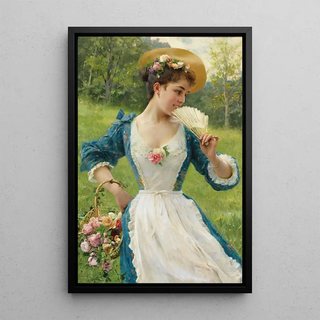 Federico Andreotti - Young Beauty With A Basket Of Roses.webp