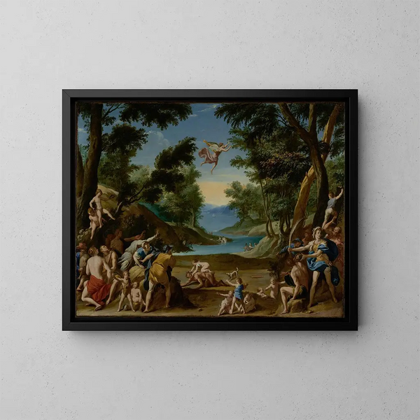 Cupidon en Pan - Federico Zuccaro — ingelijst kunstwerk aan de muur