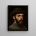 Self-portrait with Hat - Feliks Cichocki — framed artwork on a wall
