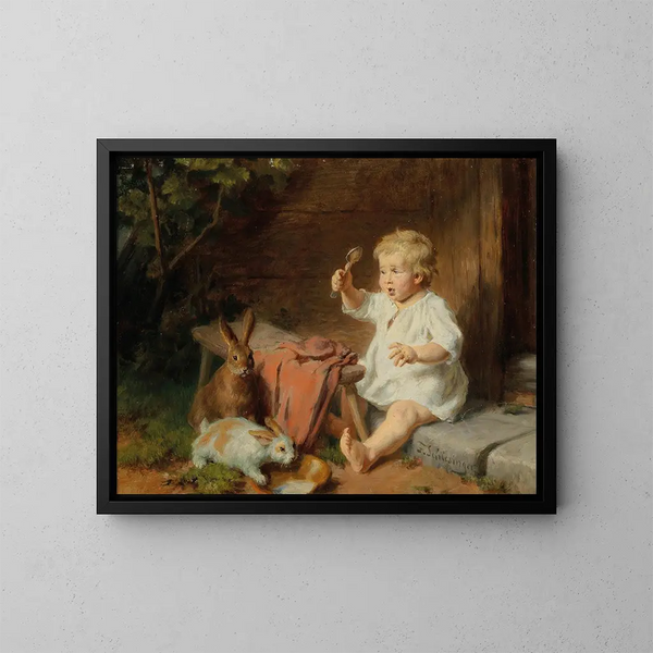Les compagnons de jeu - Felix Schlesinger — framed artwork on a wall