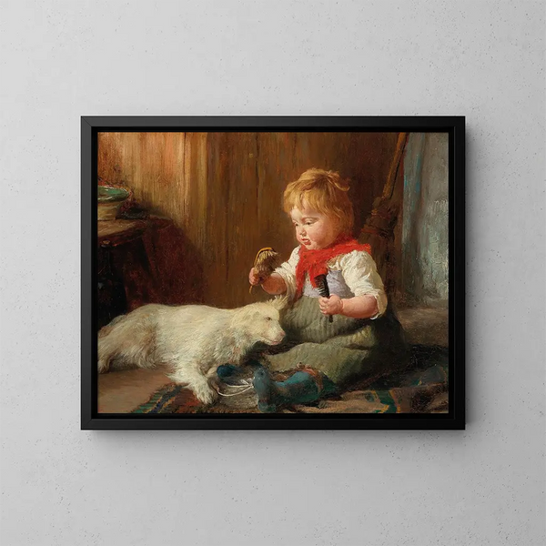 The young hairdresser - Felix Schlesinger — framed artwork on a wall