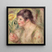 Vrouw met roos - Pierre-Auguste Renoir — ingelijst kunstwerk aan de muur