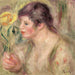 Vrouw met roos - Pierre-Auguste Renoir — weergave van het kunstwerk