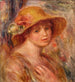 Vrouw met strohoed - Pierre-Auguste Renoir — weergave van het kunstwerk