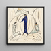 Vrouw in blauw met twee begeleiders - Hermann Stenner — ingelijst kunstwerk aan de muur