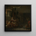 Peasant Woman Spinning - Thomas Wijck — framed artwork on a wall