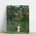 Reproductie van het schilderij Vrouwelijk schilderij wandelend in een exotisch bos - Henri Rousseau