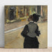 Reproductie van het schilderij Vrouw gezien van achteren (Bezoek aan een museum) - Edgar Degas
