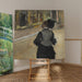 Reproductie van het schilderij Vrouw gezien van achteren (Bezoek aan een museum) - Edgar Degas