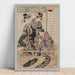 Reproductie van het schilderij Vrouwen van Yoshiwara die in de straat kijken in de lente - Kitagawa Utamaro