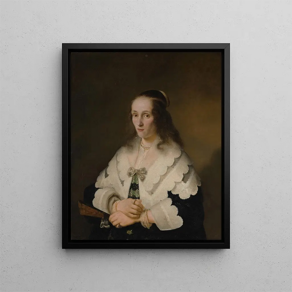 Portrait of a Woman - Ferdinand Bol — framed artwork on a wall