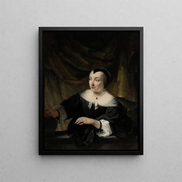Portret van Elisabeth Dell - Ferdinand Bol — ingelijst kunstwerk aan de muur