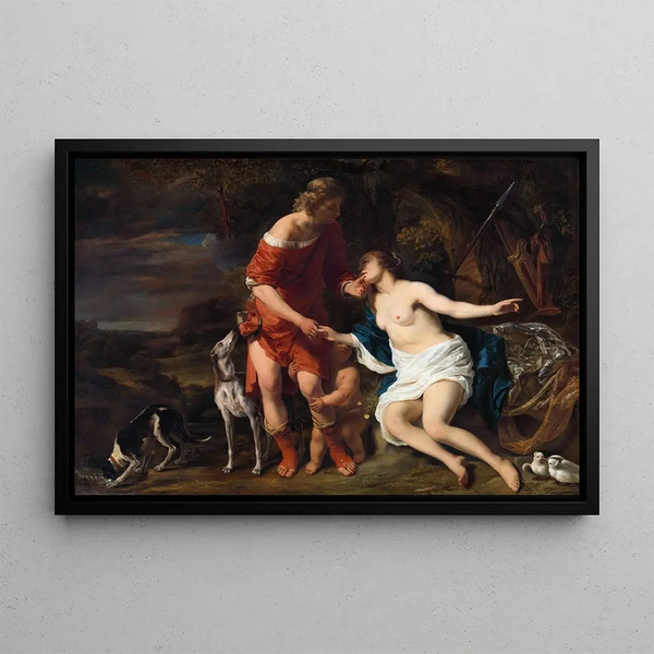 Venus en Adonis - Ferdinand Bol — ingelijst kunstwerk aan de muur