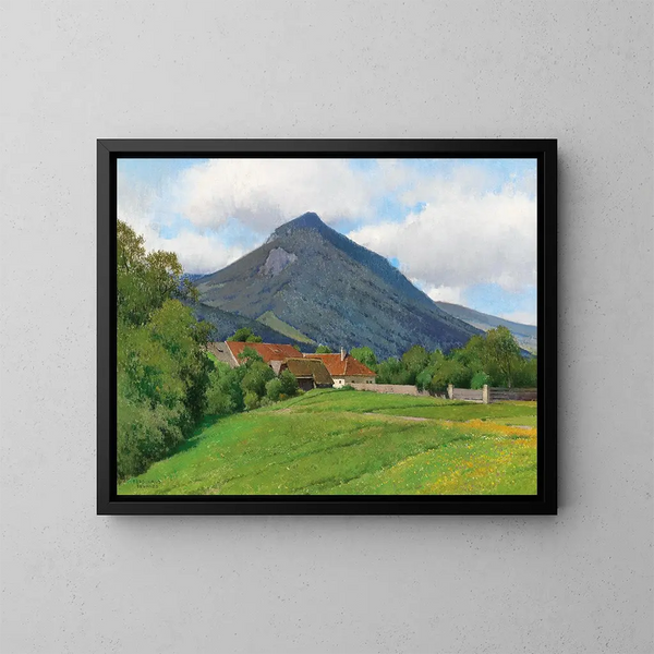 Landscape of the Alm Valley - Ferdinand Brunner — framed artwork on a wall