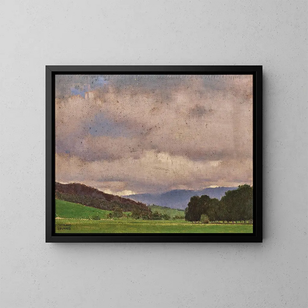 Landscape Painting in Lower Austria - Ferdinand Brunner — framed artwork on a wall