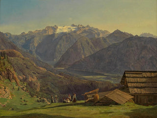 Ferdinand Georg Waldmller - Ansicht des Dachsteins mit dem Hallstttersee von der Htteneckalpe bei Ischl.webp