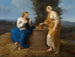 Het Christus en de Samaritaanse - Ferdinand Georg Waldmüller — weergave van het kunstwerk