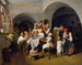 Kerstmis ochtend schilderij - Ferdinand Georg Waldmüller — weergave van het kunstwerk