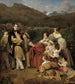 De notaris Dr. Josef August Eltz met zijn echtgenote Caroline née Schaumburg en hun acht kinderen in Ischl - Ferdinand Georg Waldmüller — weergave van het kunstwerk