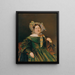Vrouw in een groene zalmrood iriserende jurk - Ferdinand Georg Waldmüller — ingelijst kunstwerk aan de muur