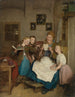 Grootmoeder schilderij met drie kleinkinderen - Ferdinand Georg Waldmüller — weergave van het kunstwerk