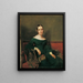 Dame in vermiljoen jurk - Ferdinand Georg Waldmüller — ingelijst kunstwerk aan de muur