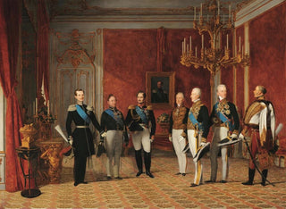 Ferdinand Georg Waldmller - Reception of Grand Duke Alexander Nikolayevich by Prince Metternich in the Vienna Hofburg in 1839.webp