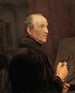 Zelfportret voor het schildersatelier - Ferdinand Georg Waldmüller — weergave van het kunstwerk