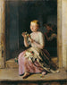 L'Enrouleur de couronnes - Ferdinand Georg Waldmüller — weergave van het kunstwerk